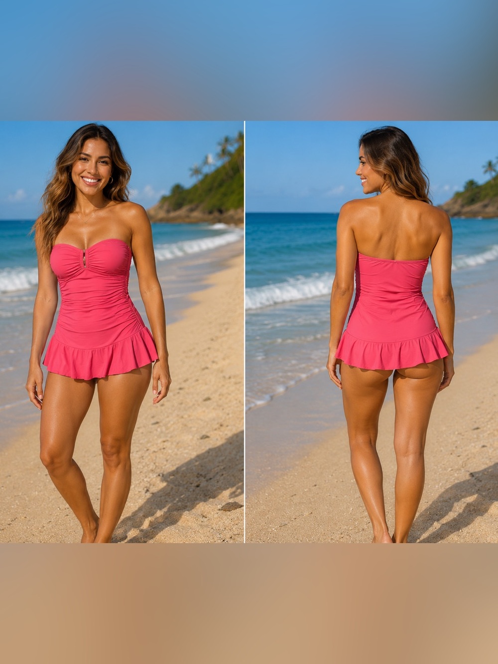 a.n.a Pink One-Piece Swimsuit size 10 Strapless